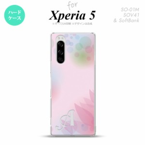 SO-01M SOV41 Xperia5 ケース ハードケース ぼかし 花柄 ピンク +アルファベット nk-xp5-1593i