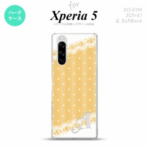 SO-01M SOV41 Xperia5 ケース ハードケース ドット レース C 黄 +アルファベット nk-xp5-1613i