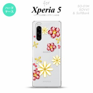 SO-01M SOV41 Xperia5 ケース ハードケース 花柄 ミックス E クリア nk-xp5-306