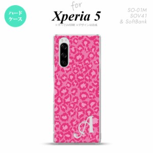 SO-01M SOV41 Xperia5 ケース ハードケース 豹柄 B ピンク +アルファベット nk-xp5-892i