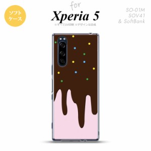 Xperia5 SO-01M SOV41 スマホケース ソフトケース アイス ピンク nk-xp5-tp347