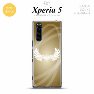 Xperia5 SO-01M SOV41 スマホケース ソフトケース 翼 光 ゴールド風 nk-xp5-tp462