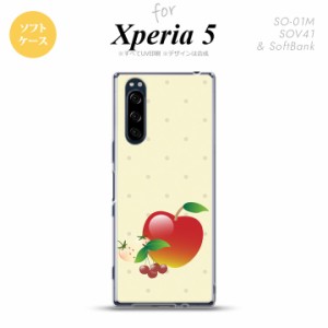 Xperia5 SO-01M SOV41 スマホケース ソフトケース フルーツ アップル 赤 nk-xp5-tp651