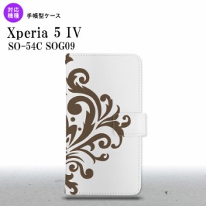 Xperia 5IV Xperia5IV 手帳型スマホケース カバー ダマスク 茶 2022年 10月発売 nk-004s-xp54-dr1036