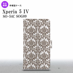 Xperia 5IV Xperia5IV 手帳型スマホケース カバー ダマスク クリア 茶 2022年 10月発売 nk-004s-xp54-dr461