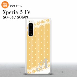 Xperia 5IV Xperia5IV スマホケース 背面ケースソフトケース ドット レース C 黄 +アルファベット 2022年 10月発売 nk-xp54-tp1613i