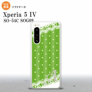 Xperia 5IV Xperia5IV スマホケース 背面ケースソフトケース ドット レース C 緑 +アルファベット 2022年 10月発売 nk-xp54-tp1615i