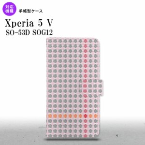 Xperia 5V Xperia 5V 手帳型スマホケース カバー 花十時 ピンク 2023年 10月発売 nk-004s-xp55-dr1353