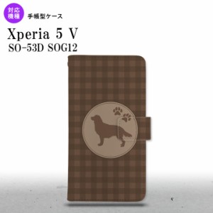 Xperia 5V Xperia 5V 手帳型スマホケース カバー 犬 ゴールデン レトリバー 茶 2023年 10月発売 nk-004s-xp55-dr811