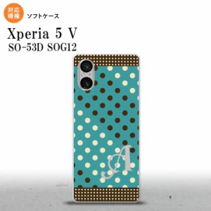 Xperia 5V Xperia 5V スマホケース 背面ケースソフトケース ドット 水玉 C 青緑 茶 +アルファベット 2023年 10月発売 nk-xp55-tp1654i