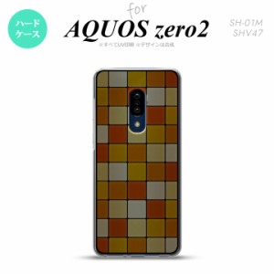 AQUOS zero2 SH-01M SHV47 ケース カバー エクスペリア ゼロ2背面ケース ステンドグラス風 スクエア オレンジ ステンドグラス風