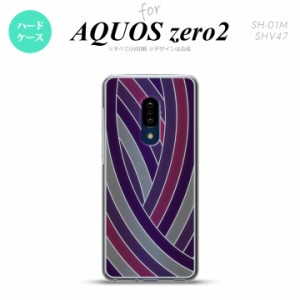 AQUOS zero2 SH-01M SHV47 ケース カバー エクスペリア ゼロ2背面ケース ステンドグラス風 帯 パープル ステンドグラス風