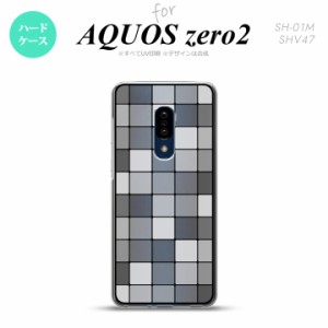 AQUOS zero2 SH-01M SHV47 ケース カバー エクスペリア ゼロ2背面ケース ステンドグラス風 スクエア ホワイト ステンドグラス風