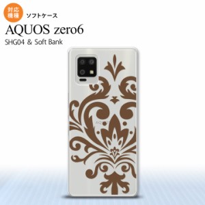 SHG04 SHG04 ZERO6 AQUOS zero6 スマホケース ソフトケース ダマスク D 茶 メンズ レディース nk-zero6-tp1036