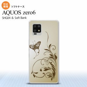 SHG04 SHG04 ZERO6 AQUOS zero6 スマホケース ソフトケース 蝶と草 ゴールド風 メンズ レディース nk-zero6-tp1635