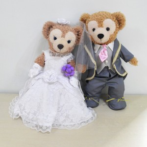 【1万円以上送料無料】ダッフィーコス 超豪華ウェディングドレス&スーツセット★wedding dressduffy 結婚式通販 ぬいぐるみ 