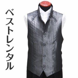【ベスト レンタル】フォーマルベスト ブラック 黒色 タキシード レンタル vest rental 1.5次会 v-103