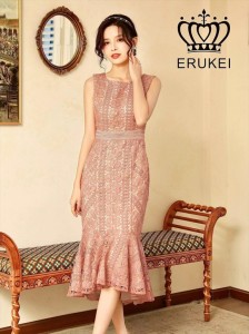 ERUKEI ドレス エルケイ キャバドレス ナイトドレス ワンピース ピンク 7号 S 9号 M E32101 クラブ スナック キャバクラ パーティードレ