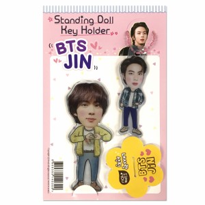 【送料無料・速達】 ジン JIN (防弾少年団 BTS) スタンディングドール + キーホルダー (Standing Doll + Key Holder) マスコッ