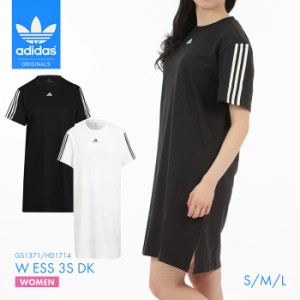 アディダス ワンピース レディース Tシャツ 半袖 ルーズ オリジナルス 大きいサイズ ブラック ホワイト adidas 交換無料