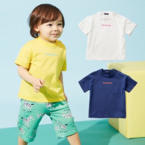 ベビー服 日本製  moujonjon アニマル プリント Tシャツ 赤ちゃん 女の子 男の子 キッズ 白 青 イエロー 80 90 半袖 春 夏 秋