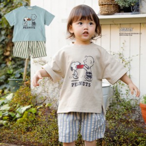 ベビー服  F.O.KIDS PEANUTS コラボ Tシャツ ＆ パンツ 2点セット 赤ちゃん ベビー用品 半袖 保育園 キッズ 女の子 男の子 半ズボン