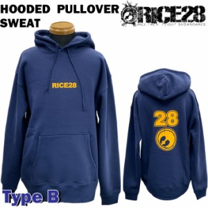 RICE28 ライス パーカー プルオーバー HOODED PULLOVER SWEAT [TYPE B] フーディー スウェット フード メンズ アパレル