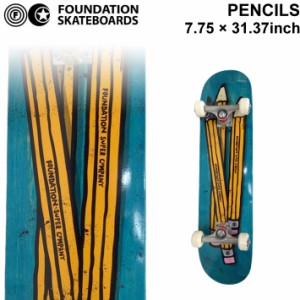 FOUNDATION ファンデーション スケボー コンプリート PENCILS (7.75 × 31.37) [F-101] 完成品 SK8 スケートボード デッキ 完成品 キッズ