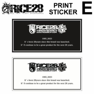 RICE28 ライス28 プリントステッカー 【E】 [ BLK / WHT ] シール インクジェット 印刷 スノーボード スノボー アクセサリー