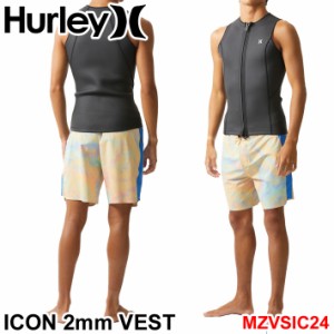 2024 Hurley ハーレー ウェットスーツ ベスト [MZVSIC24] メンズ ICON 2mm VEST FRONT ZIP フロントジップ アイコン サーフィン ウエット