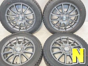 【中古】グッドイヤー アイスナビ 7 155/65R14 　 WEZEN 14インチ 100-4穴 4本 中古タイヤ・スタッドレスタイヤ