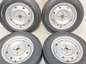 【中古】ダンロップ ウィンターマックス SV01 155/80R14 　 TOPY E45 14インチ 100-4穴 4本 中古タイヤ・スタッドレスタイヤ