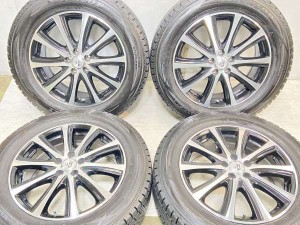 【中古】ダンロップ ウィンターマックス SJ8 225/60R17 　 PRAUZER 17インチ 100-5穴 4本 中古タイヤ・スタッドレスタイヤ