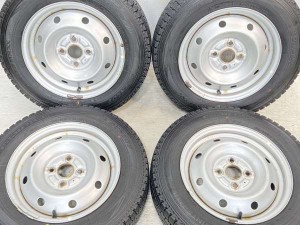 【中古】DUNLOP ウィンターマックス SV01 155/80R14 トヨタ純正 TOPY E45 14インチ 100-4穴 4本 中古タイヤ・スタッドレスタイヤ