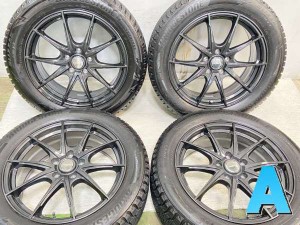 【中古】ブリヂストン ブリザック DM-V3 225/55R18 　 LEYBAHN 18インチ 114.3-5穴 4本 中古タイヤ・スタッドレスタイヤ