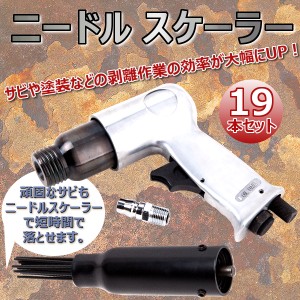 ニードル スケーラー エアータガネ 錆び落とし 19本 /剥離/ 打撃数 3000RPM ハツリ/錆び 塗装 落とし/溶接スラグ/除去/ ケレン/タガネ/エ