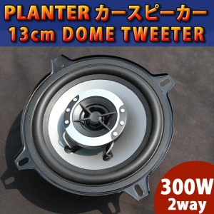 カースピーカー  2個セット 300W / 2way DOME TWEETER / 13cm 内装 業版 音響 オーディオ 車 カスタム パーツ 