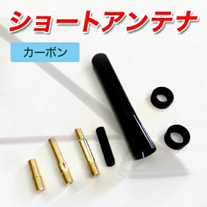 カーボン ショート アンテナ 汎用 8cm 【メール便 送料無料】カスタム パーツ ドレスアップ 車用 ユーロタイプ アンテナ 純正 交換用ルー