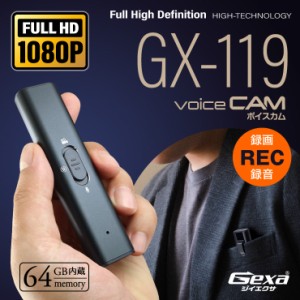 Gexa(ジイエクサ) 小型カメラ ペンクリップビデオカメラ 防犯カメラ 1080P 64GB内蔵 ボイスカム GX-119