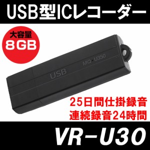 仕掛録音　USB型ICレコーダー「VR-U30」8GB【ゆうパケット対応可能】