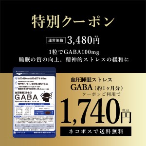 【クーポンで50％OFF】血圧 睡眠 ストレス GABA 1ヵ月分 サプリメント 機能性表示食品 GABA1粒100mg配合 テアニン トリプトファン グリシ