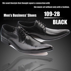 メンズシューズ 人気 ビジネスシューズ 本革 革靴 プレーントゥ 109-2BBK BR