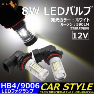 8W LEDバルブ HB4/9006 LEDフォグランプ 590LM 12V 2個 768