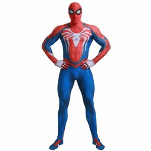 スパイダーマン PS4 コスプレ キッズ 子供 大人 赤ー青色　全身タイツ ハロウイン　コスプレ衣装  ステージ衣装 ライクラ 柔らかい 弾力