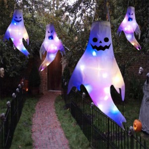 ハロウィン LEDライト 幽霊 ランプ おばけ 装飾用 ジャックオーランタン  電飾 雰囲気造り 壁掛け 吊り下げ  ２個セット