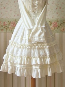 シャーリングシフォンロリータスカート　2021　ホワイトアイドル衣装　