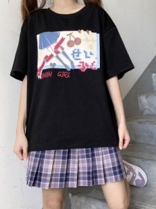 ロリータコルセット女性用ブラックジュエルネック半袖ポリエステルTシャツ