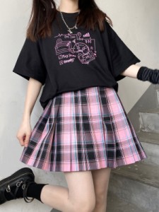 女性用ロリータブラウスジュエルネック半袖黒ポリエステルTシャツ