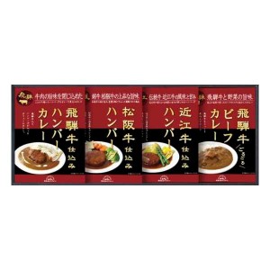 飛騨高山ファクトリー 松阪牛・近江牛・飛騨牛仕込みハンバーグ＆カレー詰合せ 食品 内祝い 結婚内祝い 出産内祝い おしゃれ 贈り物 ギフ