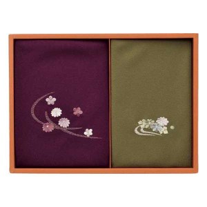 洛北 刺繍入り二巾風呂敷&金封包み / 紫 / 利久 250-50B 内祝い 結婚内祝い 出産内祝い おしゃれ 贈り物 ギフト